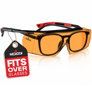 lot 7325 image: NoCry Blue Light Blocking Safety Glasses Over Eyeglasses with 100% UV Protection UV Light Protection with Anti-Fog &amp Anti-Scratch Lenses ANSI Z87.1 Certified Adjustable Temples with Anti-Slip Tip