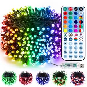 lot 7328 image: BrizLabs RGB Color Changing String Lights, 33FT 100 LED Pastel Easter Lights with Remote, Dimmable Green St Patricks String Light, USB Mini Christmas Light for Xmas Halloween Party Tree Indoor Decor