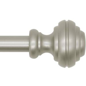 lot 7337 image: Nickel Curtain Rods for Windows 48-84 inch,34 inch Heavy Duty Adjustable Decorative Curtain Rod with Modern Finials,Window Rods for Bedroom, Living Room,Patio and Kitchen