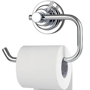lot 7341 image: BOPai Modern Vacuum Suction Cup Toilet Paper Holder,Removable Bracket for Bathroom Kitchen.Chrome