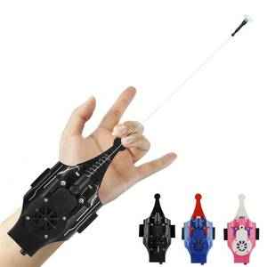 lot 7345 image: QGHZA 3 Colors Spider Web Shooter with Gloves, USB Charging Web Launcher with 8ft Range Instant Retract Sticky Webs and Suction Cups, Can Grab Small Objects