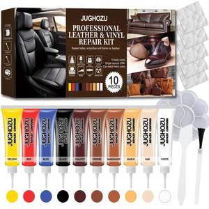lot 7346 image: Jughozu Leather Repair Kit for Furniture, Car Seats, Jacket, 2026 New Vinyl Repair Kit with Easy Instructions to Match Any Color. Fix Tears, Scratches, Holes & Peeling on Genuine, Faux, Bonded.