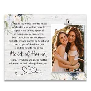 lot 7353 image: ZENNLAB Maid of Honor Pitcure Frame, Maid of Honor Gift for Wedding Day, Bridesmaid Gifts from Bride, Thank You Gift for Bridesmaids Wedding Party, Maid of Honor Proposal Gifts from Bride