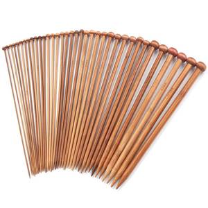 lot 7354 image: Bamboo Knitting Needles Set, Wooden Knitting Needles for Beginners, 18 Pairs US Size 0-15 (2.0-10.0mm) 14 Inch Long Straight Wood Knit Needle Single Point for Sweaters, Socks, Shawl and Scarf