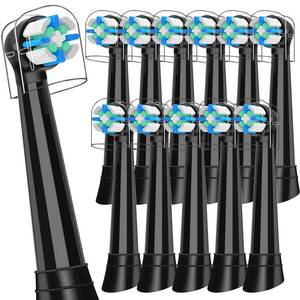 lot 7355 image: 12 Pack IO Replacement Heads Compatible with Oral B IO 2345678910Deep Clean Series Electric Toothbrushes, Brush Heads Compatible with Oral B iO (Black)