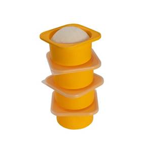 lot 7356 image: KEVJES PLUS 1000ml Pizza Dough Proofing Containers for DIY family Artisan Pizza, Food Grade Silicone Stackable Boxes with Lids, Freezer, Fridge, Dishwasher Safe,4sets (Yellow)