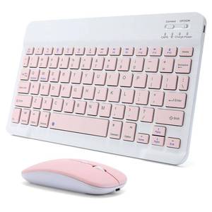 lot 7361 image: Rechargeable Bluetooth Keyboard and Mouse Combo for iPad, Ultra-Slim Portable Wireless Mouse Keyboard for iPad Pro Air Mini iPhone Samsung Tablet Cell Phone Android, iPadOSiOS 13 and Above (Pink)