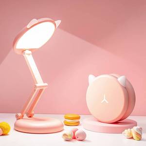 lot 7365 image: One Fire Cute Desk Lamp Pink Dorm Lamps for College Girls Foldable Portable Rechargeable Dimmable Cute Cat Lamp Kawaii Room Decor,College Dorm Decor for Girls Pink Classroom Essentials