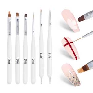 lot 7372 image: GAOY 6 Pcs Nail Art Brushes, Nail Design Tools for Nail Detail Painting, French Liner and Dotting Pens for Nail DIY