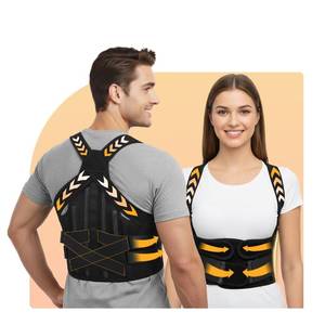 lot 7374 image: BigRose Posture Corrector for Women and Men, X Power Support Belt for Back Pain Relief with Adjustable Shoulder Straightener, Upper Lower Lumbar Neck Support, Comfortable Back Brace, Medium