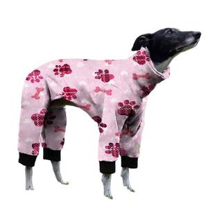 lot 7377 image: Cnkwei Dog Pajamas Medium Large Dog Paw Printed Greyhound Pajamas Jumpsuit Bodysuit
