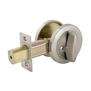 lot 7383 image: Master Lock DSC0532D Commercial One-Sided Cylinder Deadbolt, Satin Chrome