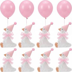 lot 7386 image: Poen 6 Sets One Silly Goose Birthday Party Decorations 5 x 6 Bow Silly Goose Pinatas Baby Shower Photo Props First Birthday Party Supplies Centerpieces(Pink)