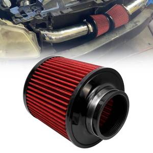 lot 7396 image: RYANSTAR RACING 76mm 3 High Flow Round Tapered Cone Cool Air Filter Cleaner with Top Filter Design Short 163mm tall