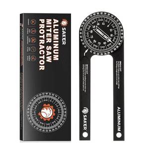 lot 7402 image: Saker Miter Saw Protractor7-Inch Aluminum Protractor Angle Finder Featuring Precision Laser-Inside & Outside Miter Angle Finder for Carpenters, Plumbers and All Building Trades (Black)