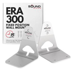 lot 7404 image: Sound Bass ERA300 Wall Mount Bracket, Low Profile, White, Twin Pack, Compatible with Sonos ERA 300 Speaker, Complete with All Fixing Hardware