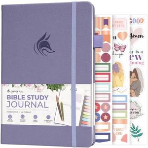 lot 7406 image: Clever Fox Bible Study Journal Church Notes Notebook Note Taking &amp Journaling Kit Faith Based Religious Gifts &amp Accessories (Lavender)