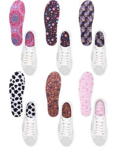 lot 7418 image: Velmitten 6 Pairs No Show Socks Sockless Shoe Liner Washable Barefoot Shoe Insoles No Slipping Inserts for Women Man (Vibrant Style)
