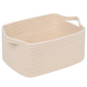 lot 7419 image: CubesLand Cube Storage Organizer Basket Bin, Rectangular Cotton Rope Basket, 14x10x7.08IN Beige