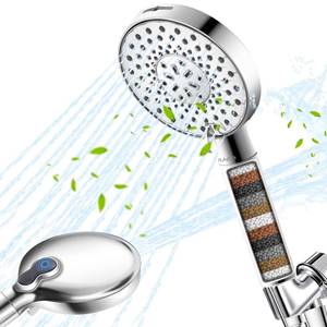 lot 7420 image: Ryamen Filtered Shower Head with Handheld, High Pressure 9-Spray Modes Detachable Shower Head with Filter for Hard Water-Remove Chlorine & Impurities, Improve Skin & Hair Health, 2 Filters, Chrome