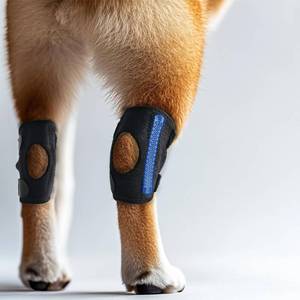 lot 7429 image: Lushnessu Dog Knee Brace for Rear Leg Torn ACL, Canine Rear Hock Joint Support, Joint Injury and Sprain Protection(1 Pair Size XS)