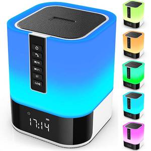 lot 7436 image: Hetyre Night Light Bluetooth Speaker, 5 in 1 Touch Control Bedside Lamp Dimmable Multi-Color Changing, Bedroom Alarm Clock, Best Birthday Gift Ideas for 10 11 12 13 14 Year Old Teenage GirlsBoys