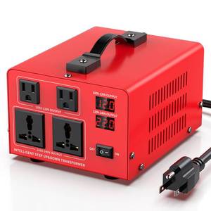 lot 7440 image: 1500W Voltage Transformer Power Converter(110V to 220V, 220V to 110V) Step UpDown Converter 110120 Volt - 220240 Volt wUS Power Cord, LCD Display, 2 US Outlets, 2 Universal Outlet