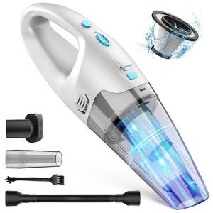 lot 7454 image: FUOAYOC Handheld Vacuum Cordless, 6KPA Strong Suction & 25 Mins Runtime, 1.6lbs Lightweight Hand Vacuum Cordless Rechargeable with HEPA FilterLED LightMulti-Accessories,for HomeCarOffice Cleaning