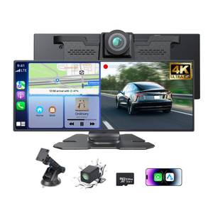 lot 7457 image: 11.26Coocom Portable CarPlay Screen for Car,Car Stereo with Apple CarPlay &amp Android Auto,Incell Touch Screen,4K Dash Cam,1080P Backup Camera,Mirror Link, Voice Control, Bluetooth 5.3,GPS,FM