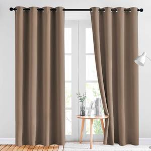 lot 7463 image: NICETOWN Blackout Draperies Curtains Panels - Window Treatment Thermal Insulated Solid Grommet Blackout CurtainsPanelsDrapes for Bedroom (Set of 2 Panels, 52 by 84 Inch, Cappuccino)