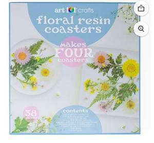 lot 7472 image: Art 101 Crafts Floral Resin Coasters Kit