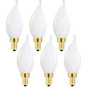 lot 7489 image: E12 Dimmable Candelabra Bulbs 40 Watt LED Candle Bulb 4000K Daylight Chandelier Light Bulb 4W Type B Light Bulb for Chandelier,Frosted Glass,400LM,6 Pack
