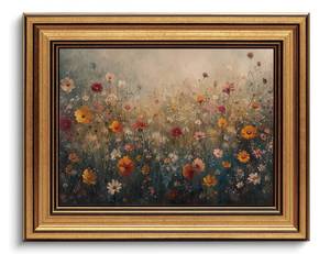 lot 7508 image: Gold Framed Wall Art Vintage Flower Canvas Wall Art Nature Landscape Flower Wildflower Artwork Prints Picture for Living Room Bedroom Farmhouse Bathroom Office Decor, 8x10