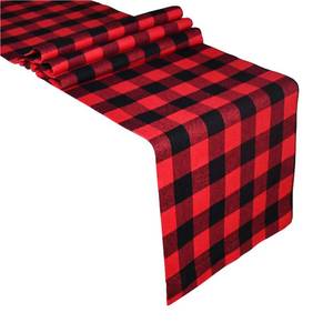 lot 7522 image: Senneny Buffalo Check Table Runner Cotton Red and Black Plaid Classic Stylish Design for Family Dinner Christmas Holiday Birthday Party Table Home Decoration (Red and Black, 14 x 108 Inch)