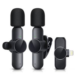 lot 7524 image: RICCHI 2 Pack Wireless Microphone Mini Mic for iPhone 7-14 iPad, Tiny Lavalier Microphone Clip on Lapel Lav Mic for Video Recording, Podcast, Interview, Streaming, Vlog, YouTube, TikTok