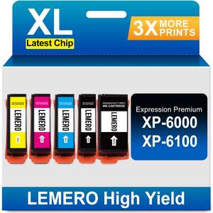lot 7525 image: LEMERO Remanufactured Replacement for Epson 302 XL Ink Cartridge for XP-6100 XP6100 XP6000 XP-6000 Printer Replacement for 302XL Ink(Black, Photo Black, Cyan, Magenta, Yellow, 5 Pack)
