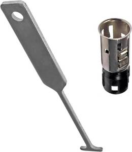 lot 7531 image: Cigarette Lighter Socket Assembly with Dismantle Tool - Compatible with GM - Standard Replacement OEM #25776667 J42059 25774623 Accessories for Cigarette Lighter Socket Needs(Silver)
