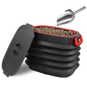 lot 7548 image: Loushipfccg Wood Pellet Storage Containers - Pellet Bin Pellet Bucket With Spoon Set,Smoker Pellet Storage ,Pellet Containers for Grill Pellet
