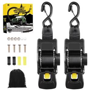 lot 7560 image: Hifybaty 2PCS Retractable Ratchet Straps - Heavy Duty Transom Tie Downs 2in x 4ft Ratchet Straps for Boat Trailer - Extra Mounting Brackets & Bolt Set, Boat Accessories, Break Strength 2200LBS998KG