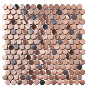 lot 7563 image: Parrotile Penny Round Tile Copper Bronze Mosaic Tiles for Kitchen Backsplash Bathroom Wall Floor 5 Sheets