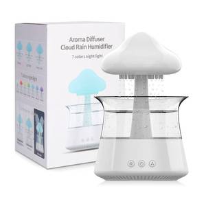 lot 7570 image: cjc Cloud Rain Humidifier for bedroom with Soothing Rain Sounds Sleep Aid, Waterfall Night Light, Mushroom Design Air Moisturizer�Room Decor Aesthetic for living room (White)