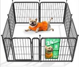 FXW Rollick Unleashed Dog Playpen for Indoor, Yard, RV Camping, 24 inch 8 Panels for Small and Puppy Dogs, Black