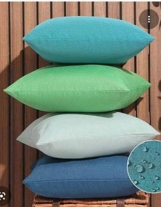 lot 26327 image: WEMEON Blue Outdoor Waterproof Pillow Covers, 18x18in, Set of 4, Solid Color