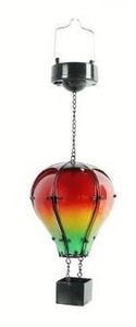 lot 26343 image: Hot Air Balloon Solar Lantern, Red, Green