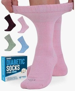 lot 26347 image: Doctors Select Bamboo Viscose Diabetic Socks, 4 Pairs