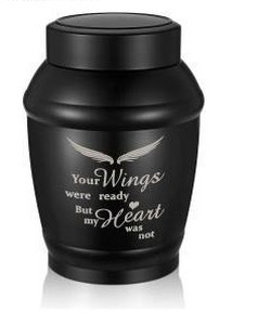 lot 26350 image: Urns for Human Ashes, Black Angel Wings