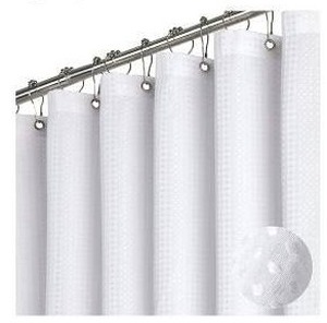 lot 26375 image: White Waffle Weave Shower Curtain