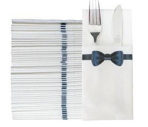 lot 26382 image: Elegant Bowtie Napkins with Flatware Pocket - 50 Count