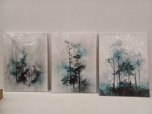 lot 26387 image: Modern Forest Watercolor Canvas Wall Art, 3- 12x16
