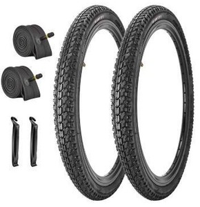 lot 26416 image: SIMEIQI 2 Pack 20in x 1.75in Bike Tires and Inner Tubes